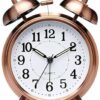 Vintage Twin Bell Analog Alarm Clock with LED Light - Extra Loud