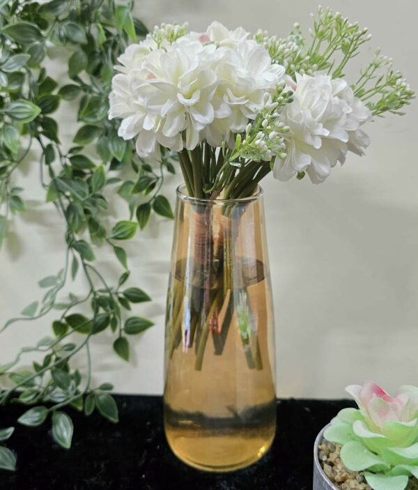 Artificial Dahlia Flower Bunch for Home & Event Decor - White - Image 4