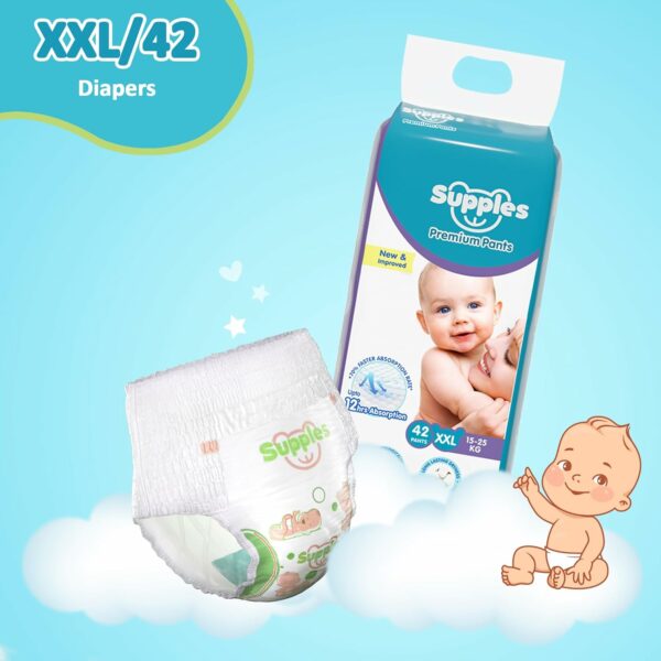 Premium Baby Diaper Pants - XXL, 42 Count, 12 Hrs Absorption - Image 6