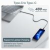 60W Fast Charging 1.5M Braided Type C to Type C Cable