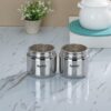 Stainless Steel Small Storage Canisters with See-Through Lid - Set of 2, 400ml Each
