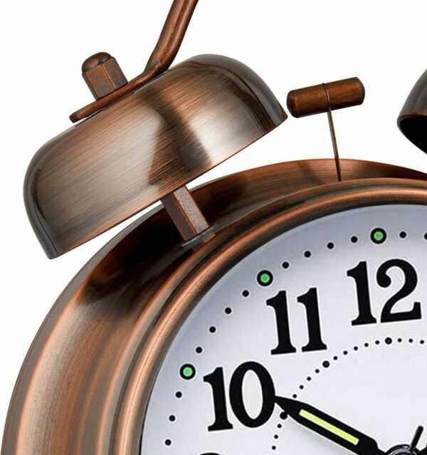 Loud Twin Bell Alarm Clock for Heavy Sleepers - Retro Design - Image 3