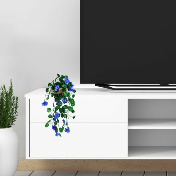 Artificial Flower Hanging Plant with Wooden Pot - 60 cm - Image 5