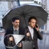 Compact Windproof Travel Umbrella with Carabiner Handle