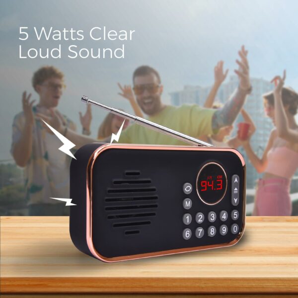 Portable FM Radio with Bluetooth and Rechargeable Battery - Image 4