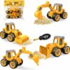 4-in-1 Construction Truck Toys Set for Kids - DIY Assembly