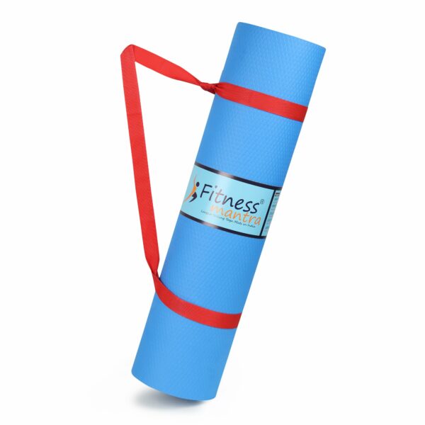Eco-Friendly 4mm Anti-Slip Yoga Mat with Carrying Strap - Blue