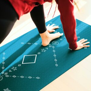 6mm TPE Alignment Yoga Mat with Strap - Anti-Slip, Durable, 24x72 inch