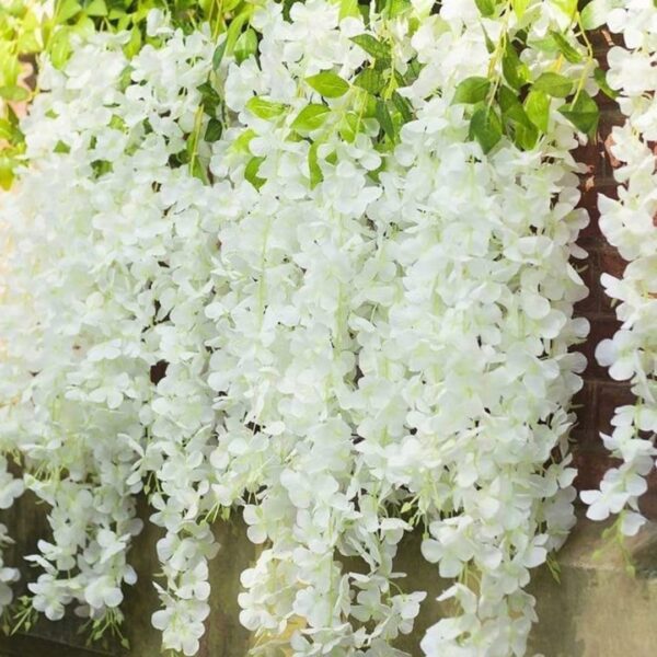 12 Pcs 43.2 Inch Artificial Wisteria Vine Garland - White