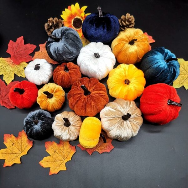 12Pcs Mini Artificial Pumpkin Decorations for Autumn & Halloween - Image 3