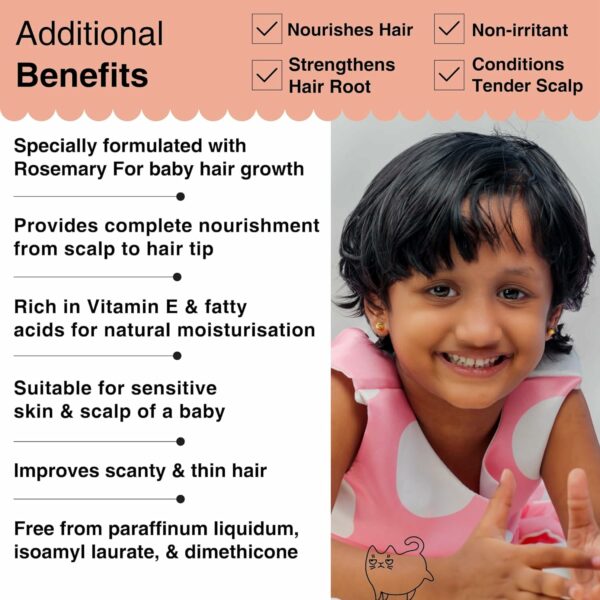 Rosemary Baby Hair Oil for Growth - 100% Natural 225ml - Image 2