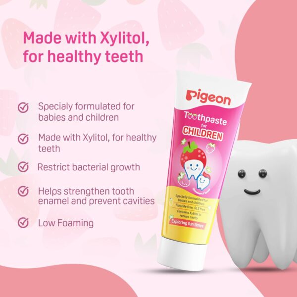 Strawberry Toothpaste for Kids - Gentle & Fluoride-Free (45g, Pack of 2) - Image 4