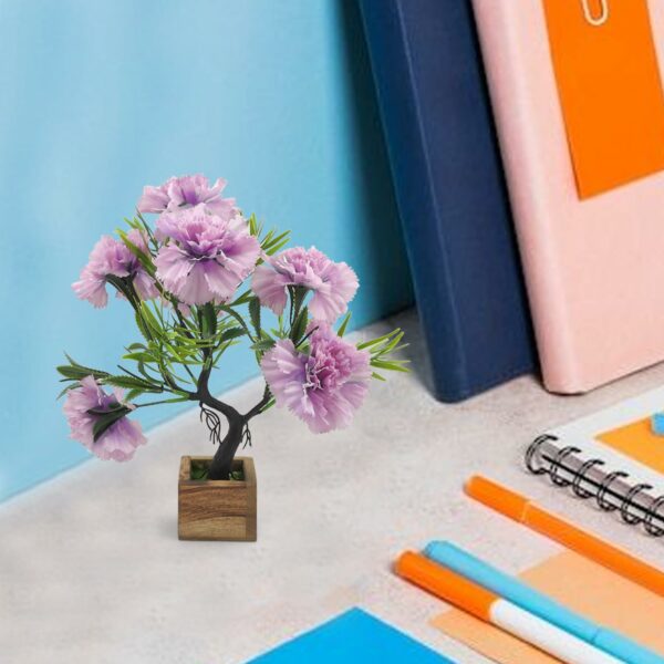 Artificial Flower Bonsai Tree with Wooden Pot for Indoor D?cor - Image 5