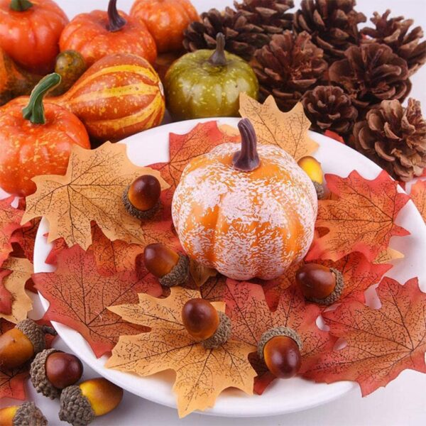 Lifelike Artificial Pumpkin and Maple Leaf Decor Gift - Image 2
