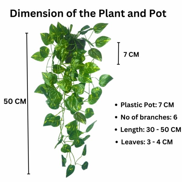 Artificial Hanging Ivy Plants with Pot - 50 cm (2 Pcs) for Home Decor - Image 2