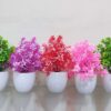 Set of 4 Artificial Flower Arrangements in White Pots