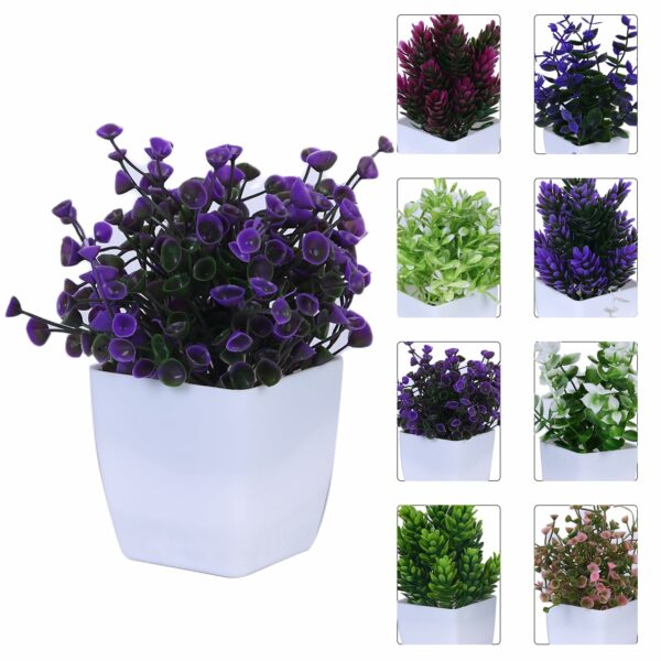 Artificial Plants with Pot - Realistic Multi Variety, Pack of 8 - Image 2