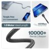 60W Fast Charging 1.5M Braided Type C to Type C Cable