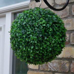 Plastic Boxwood Buxus Grass Hanging Topiary Ball - 32 cm Green