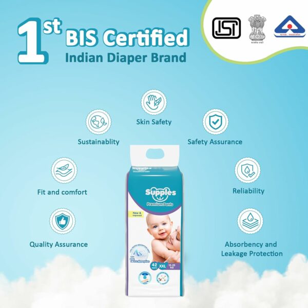 Premium Baby Diaper Pants - XXL, 42 Count, 12 Hrs Absorption - Image 5