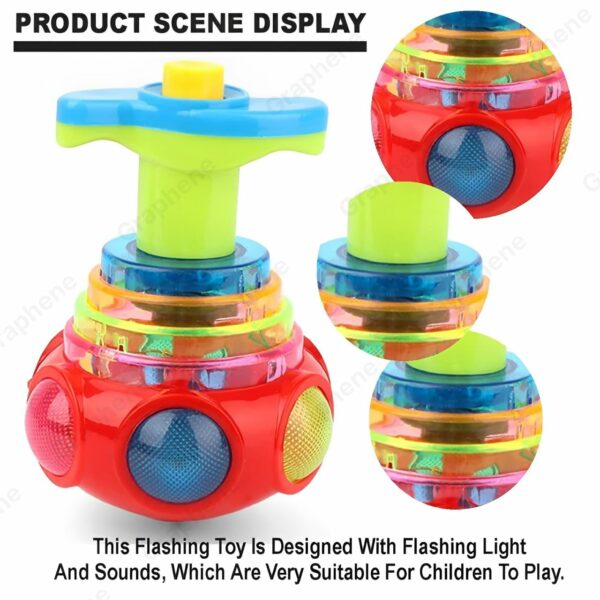 LED Spinning Top Toy with Music - Educational & Safe for Kids - Image 2