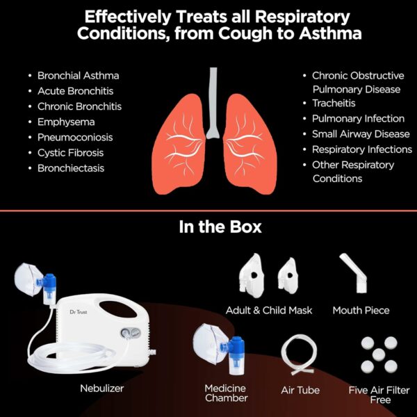 Compressor Nebulizer Machine for Adults & Kids with Flow Adjuster - Image 5