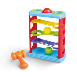 5-Tier Ball Ramp Tower with 3 Spinning Activity Balls for Toddlers