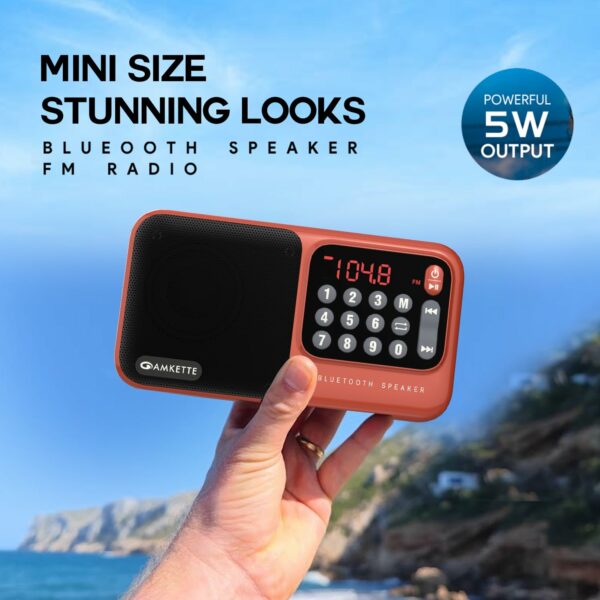 Pocket Mate Digital FM Radio Bluetooth Speaker - 8H Playtime, Type C Charging, Compact Design - Image 4
