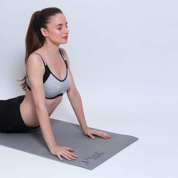 Eco-Friendly 4mm Anti-Slip Yoga Mat with Carrying Strap - Grey - Image 6
