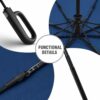 Folding Windproof Umbrella with Carabiner Handle - 40-Inch