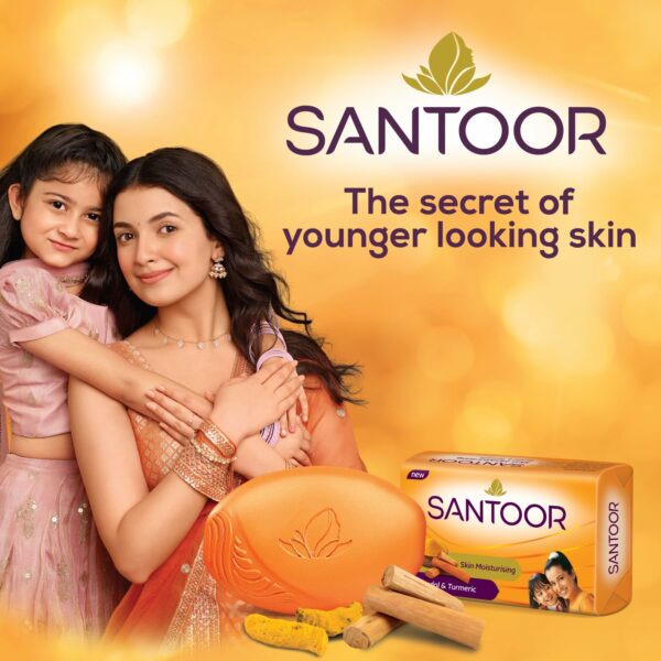 Sandal & Turmeric Soap for Total Skin Care, 125g (Pack of 4) - Image 3