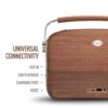 Portable Music Player with 5000 Songs, FM/BT/AUX - Oakwood Brown