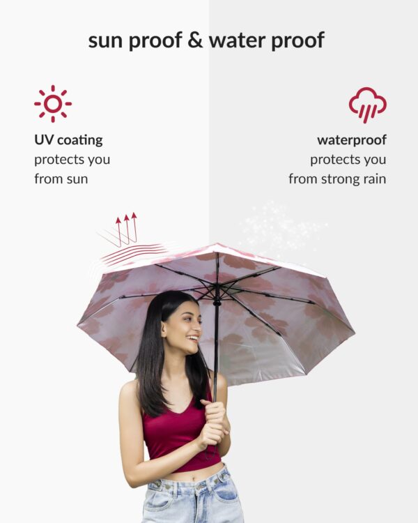 Compact 3-Fold Umbrella with Auto Open/Close & UV Protection - Image 3