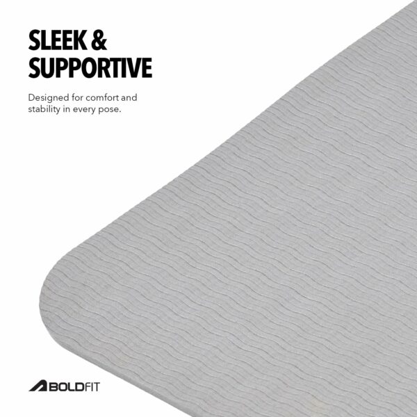 Comfortable 5mm Anti-Slip Yoga Mat for Home & Gym - Grey - Image 3