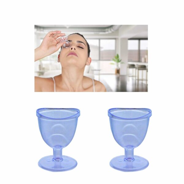 Eye Wash Cup Pack of 2 & Neti Pot for Sinus Relief - Image 2