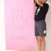 Kids Cat Design Yoga Mat with Carrying Strap - 2x4 ft Pink