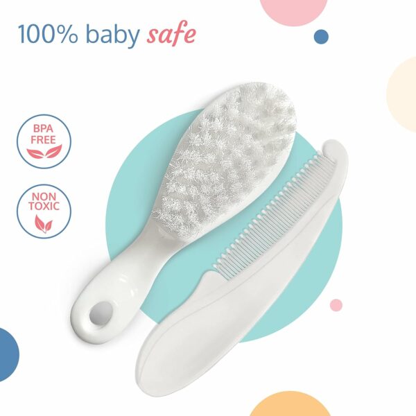 Elegant Baby Comb & Brush Set for Infants - Soft Bristles & Non-Toxic - Image 3