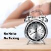 Loud Twin Bell Alarm Clock for Heavy Sleepers - Metal Silver