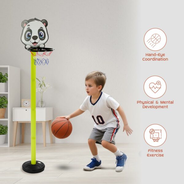 Adjustable Panda Emoji Basketball Set for Kids - Indoor & Outdoor Fun - Image 2