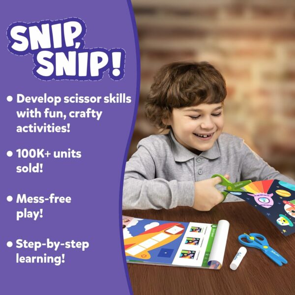 Scissor Skills Activity Book for Kids - 25 Fun Crafts & 2 Safe Scissors - Image 2