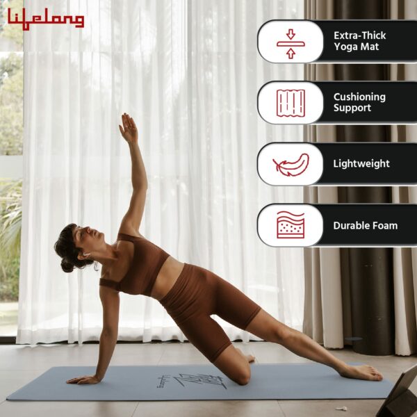 4mm Anti-Slip Yoga Mat for Gym Workout - Durable & Portable - Image 3