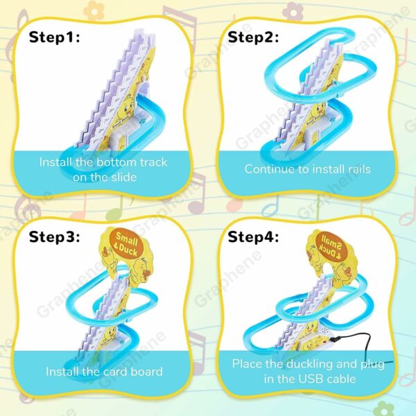 Small Duck Slide Stair Climbing Toy with Lights & Music - Image 4