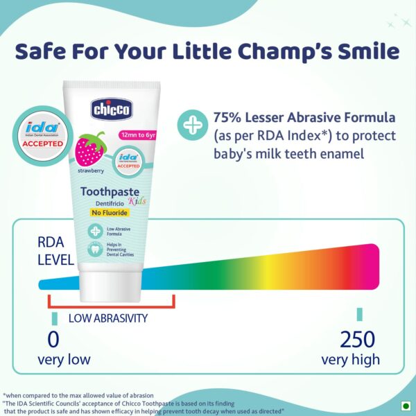 Fluoride-Free Kids Toothpaste with Xylitol, 50g - Strawberry - Image 2