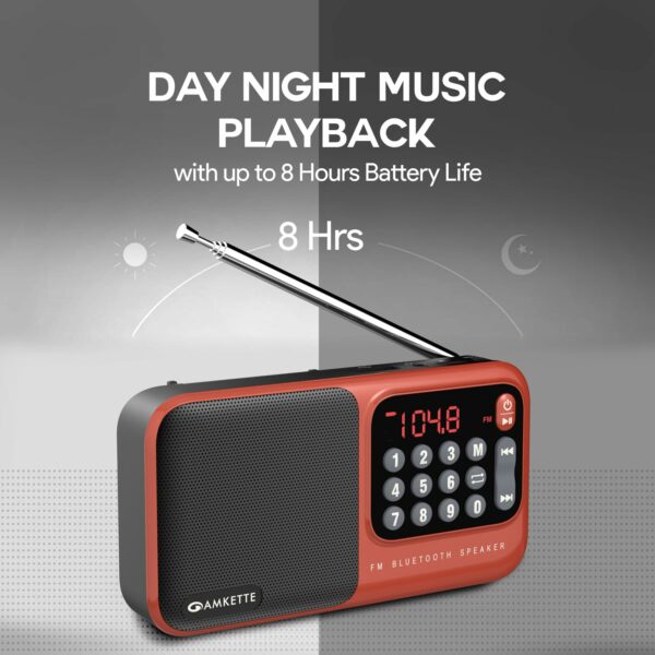 Pocket Mate Digital FM Radio Bluetooth Speaker - 8H Playtime, Type C Charging, Compact Design - Image 6