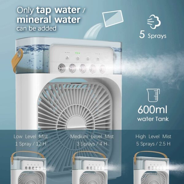 Portable Mini Cooler with LED Light and Timer for Home & Office - Image 5
