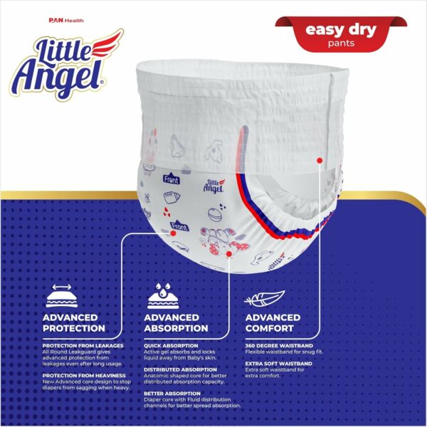 Easy Dry Diaper Pants for Babies - 12 Hrs Absorption, Large Size (62 Pieces) - Image 4