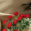 6pcs Velvet Faux Red Roses for Home Decoration - 40 CM