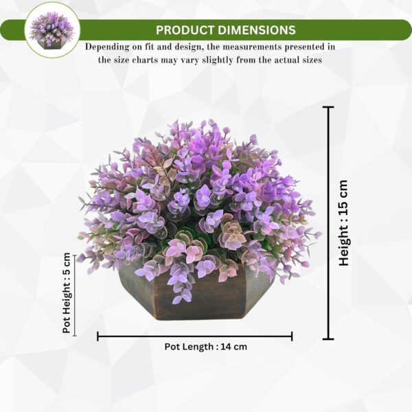 Artificial Hackleberry Purple Plant in Elegant Hexagon Pot - 15cm - Image 4