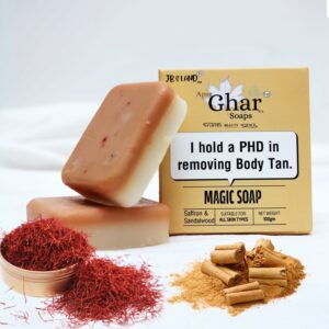 Sandalwood & Saffron Handmade Bath Soap - Paraben Free, 100g