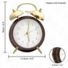 6 Inch Twin Bell Alarm Clock - Battery Powered Night Light